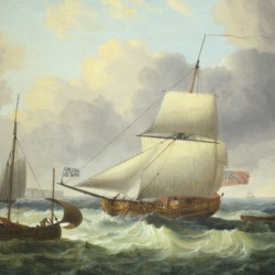 A Ketch-Rigged Royal Yacht Close-Hauled on the Starboard Tack off Dover